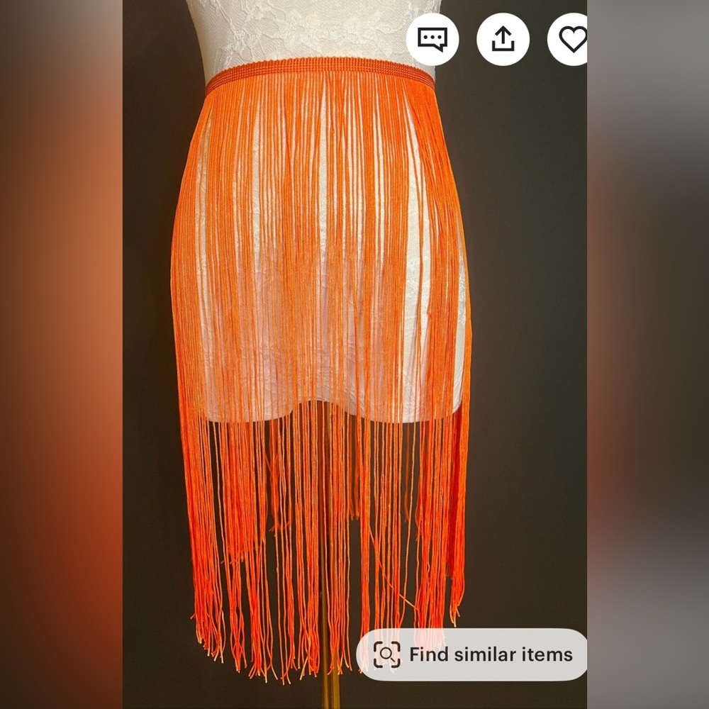 Orange Fringe Skirt
